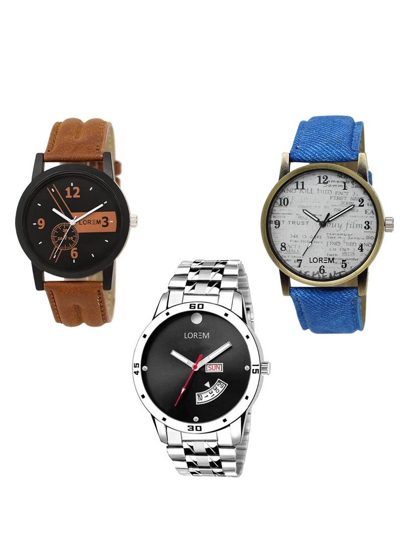 set of 3 analog watch combo -(lk-01-28-104) - 15549828 -  Zoom Image - 0
