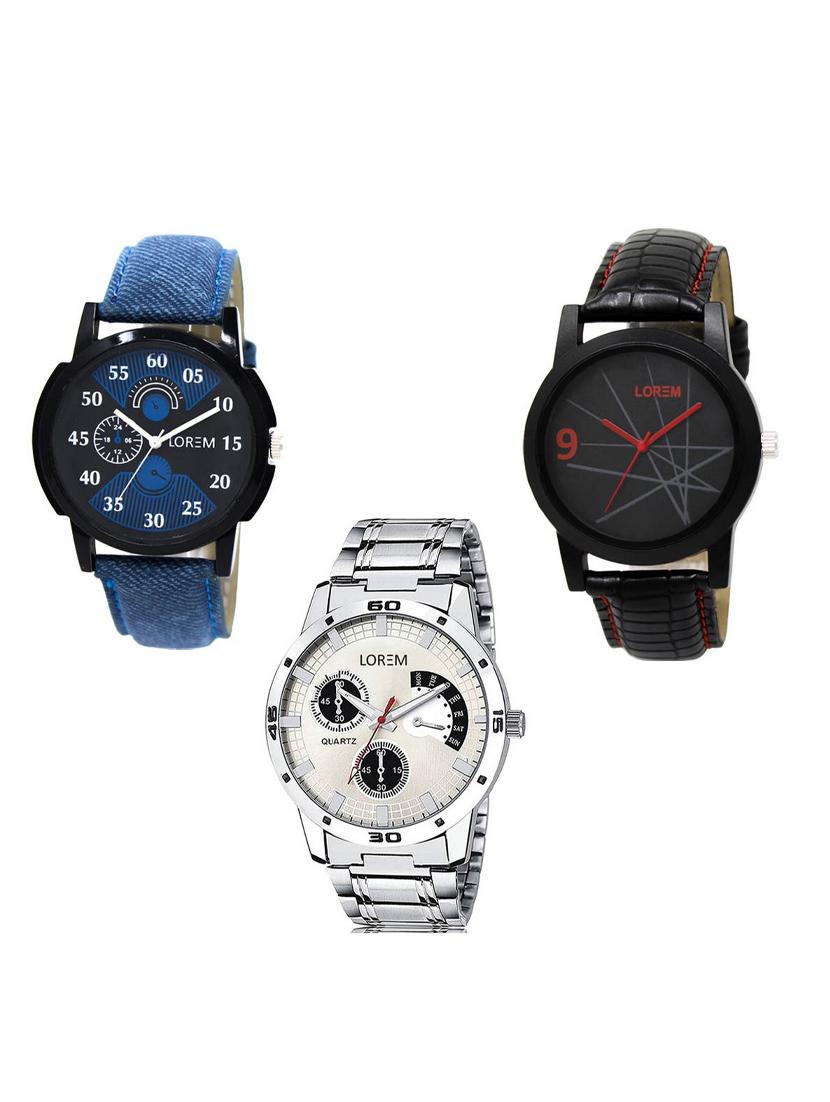 set of 3 analog watch combo -(lk-02-08-101) - 15549906 - Zoom Image - 0