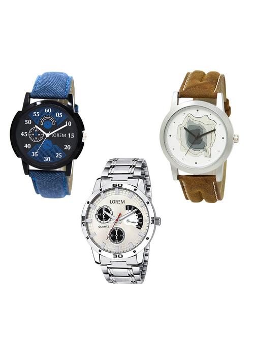 set of 3 analog watch combo -(lk-02-09-101) - 15549912 - Standard Image - 0