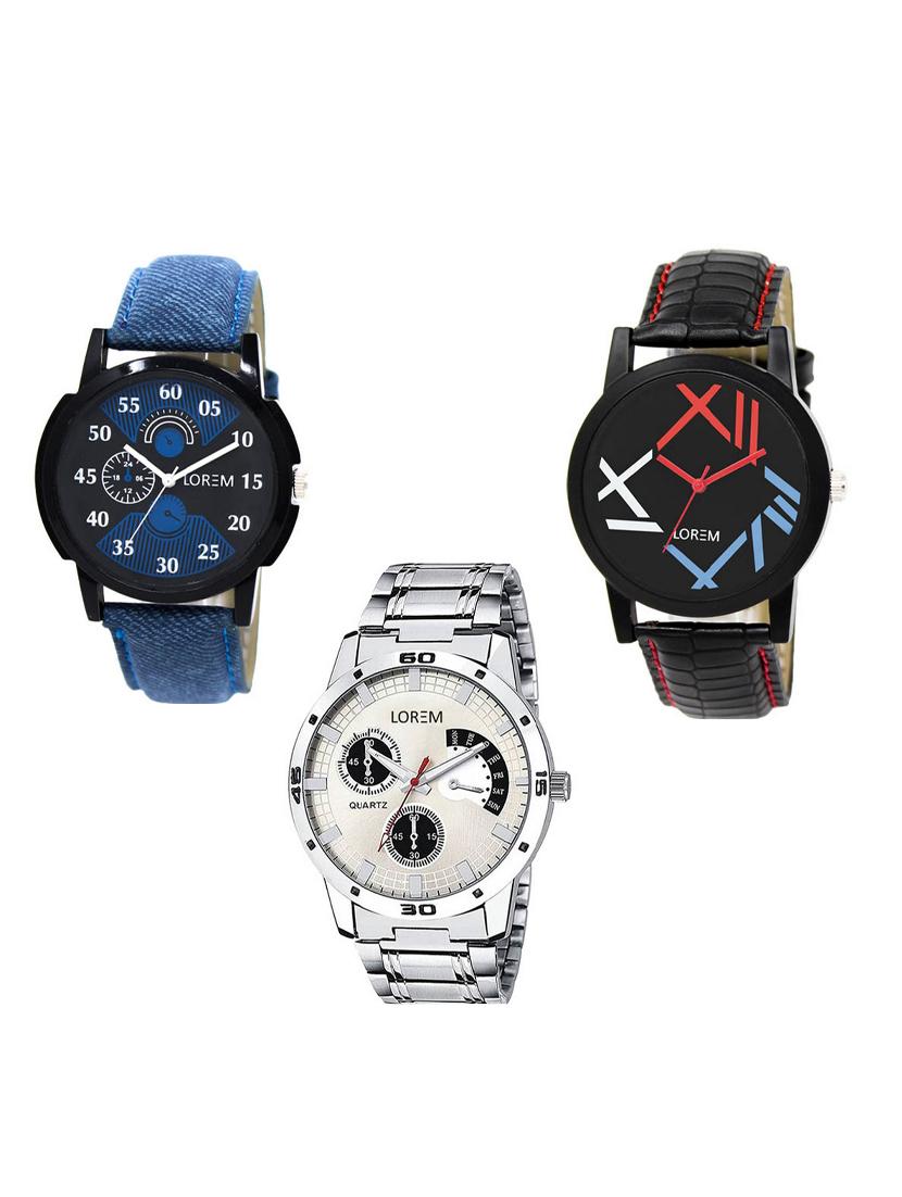 set of 3 analog watch combo -(lk-02-12-101) - 15549931 -  Zoom Image - 0