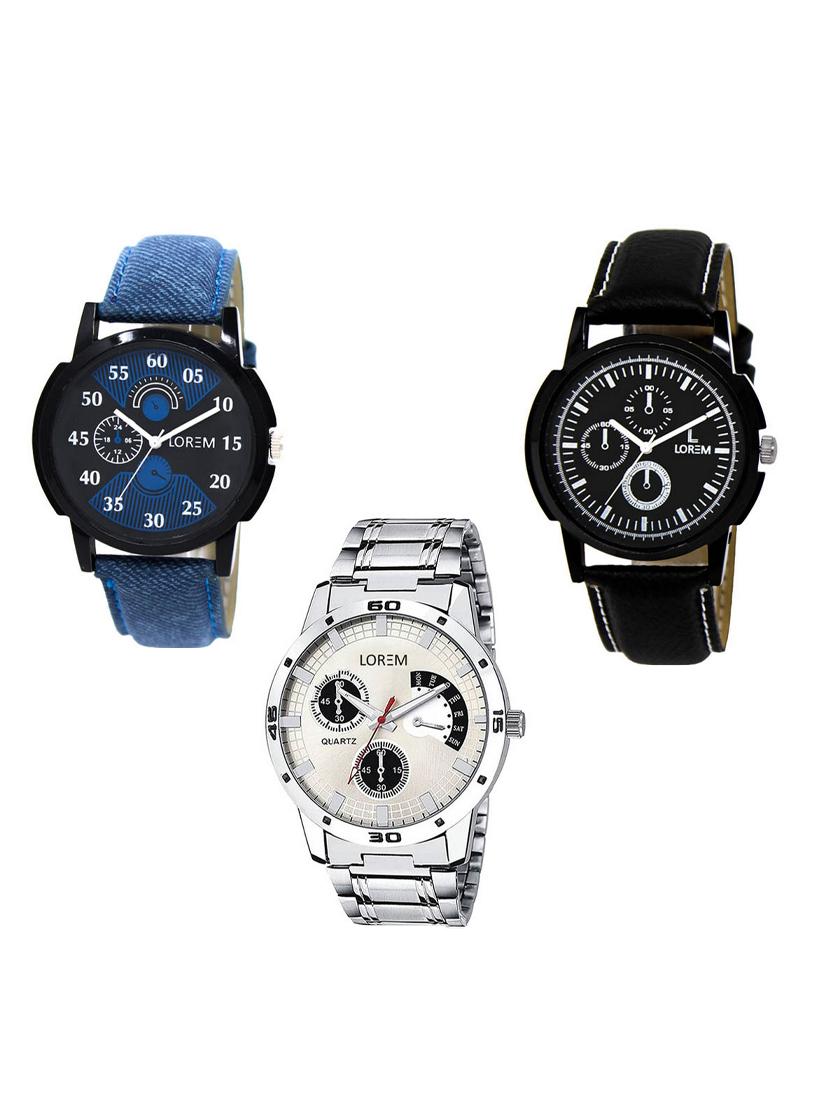 set of 3 analog watch combo -(lk-02-13-101) - 15549936 -  Zoom Image - 0