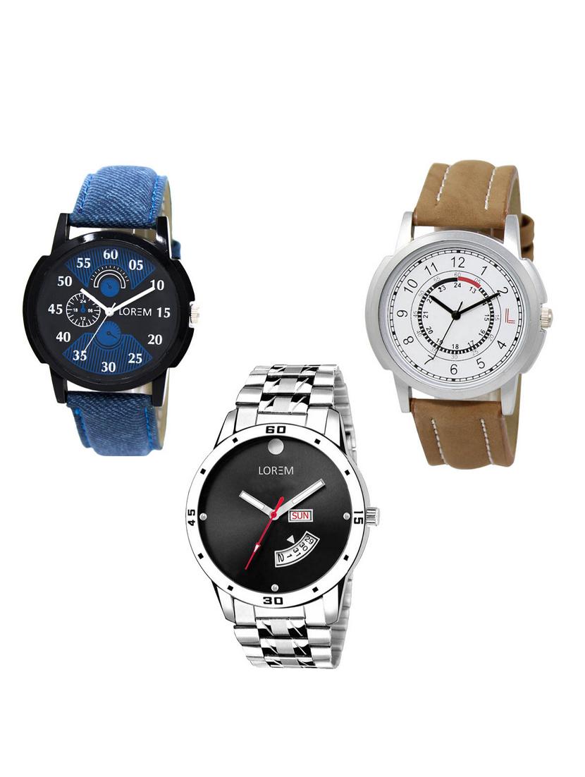 set of 3 analog watch combo -(lk-02-17-104) - 15549996 -  Zoom Image - 0
