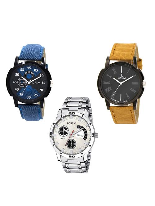 set of 3 analog watch combo -(lk-02-19-101) - 15550003 -  Standard Image - 0