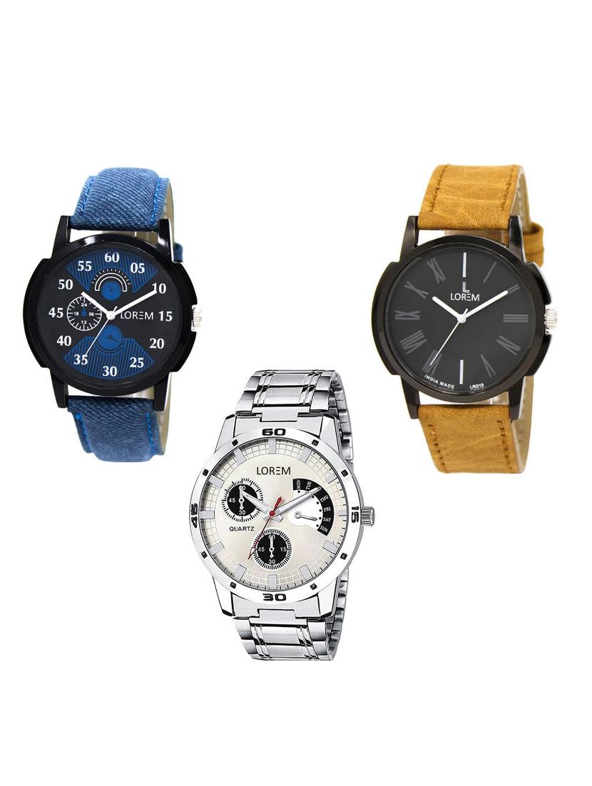 set of 3 analog watch combo -(lk-02-19-101) - 15550003 -  Zoom Image - 0