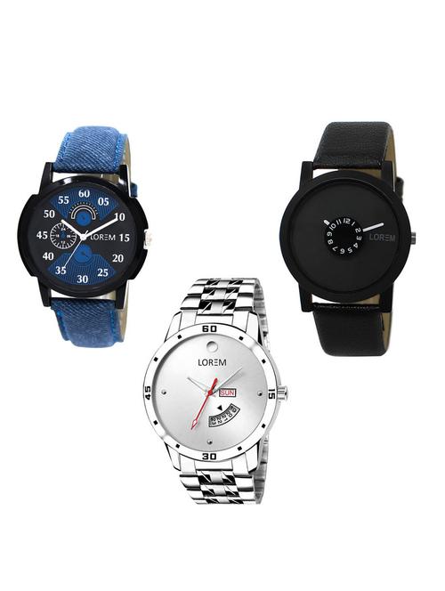 set of 3 analog watch combo -(lk-02-25-103) - 15550040 -  Standard Image - 0