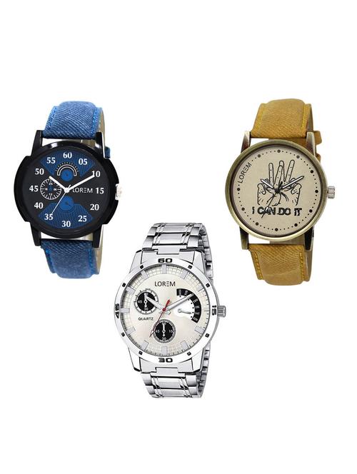 set of 3 analog watch combo -(lk-02-30-101) - 15550068 -  Standard Image - 0