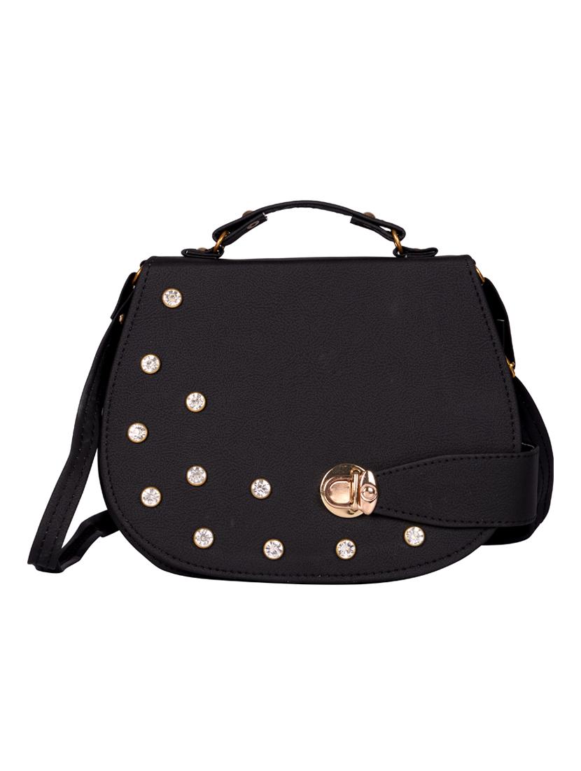 black leatherette (pu) sling bag - 15557531 - Zoom Image - 0