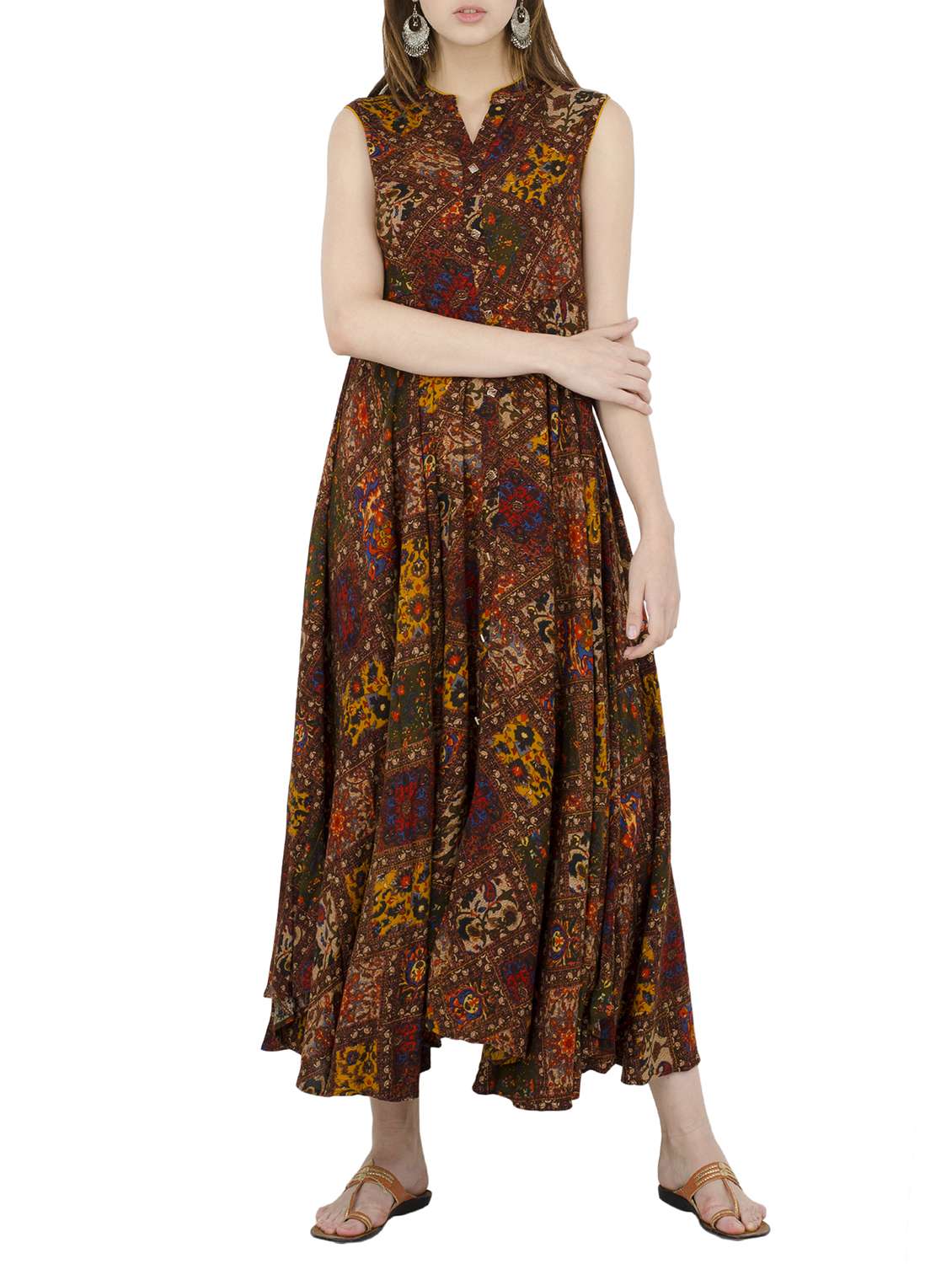 printed flared kurta