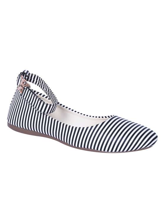 black ankle strap ballerinas