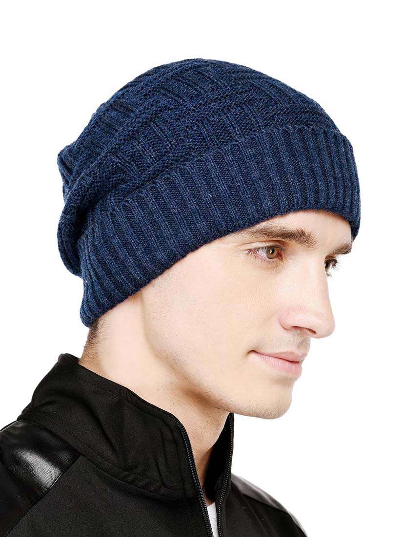 blue wool beanie