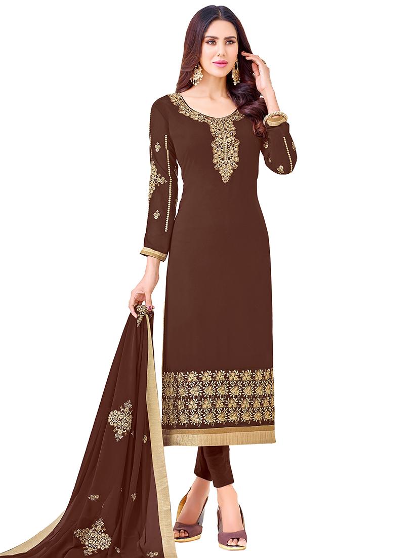 embroidered unstitched churidaar suit - 15563304 -  Zoom Image - 0