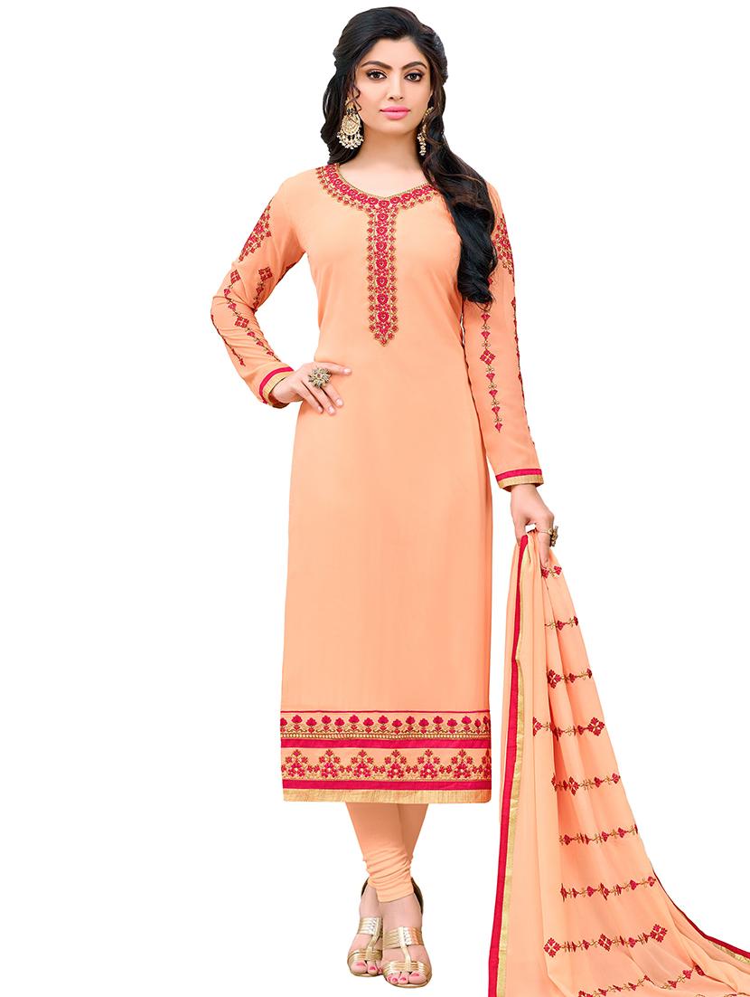 embroidered unstitched churidaar suit - 15563307 -  Zoom Image - 0
