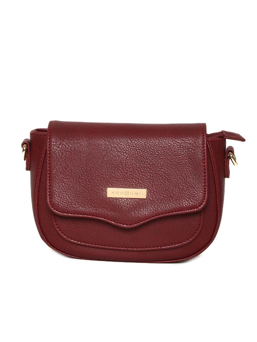 maroon leatherette (pu) sling bag - 15563691 -  Zoom Image - 0