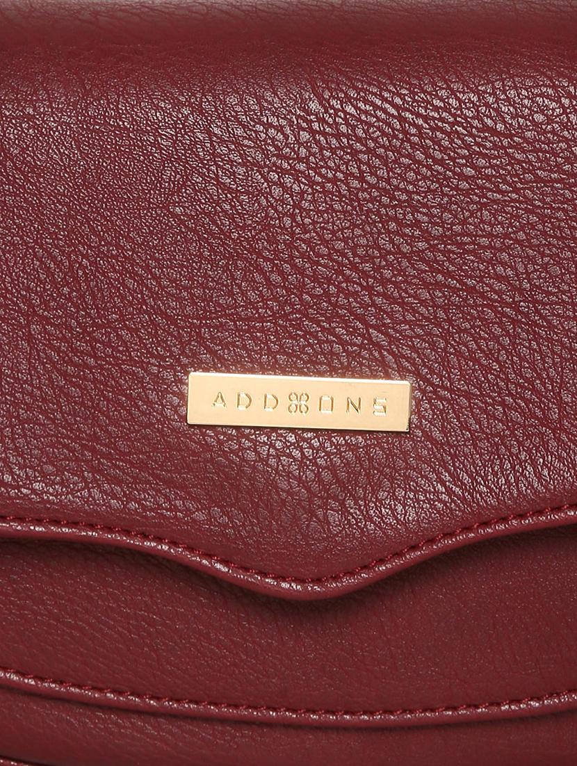 maroon leatherette (pu) sling bag - 15563691 - Standard Image - 3