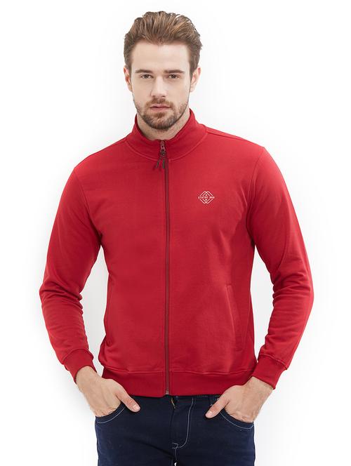 red cotton casual jacket - 15563939 - Standard Image - 0