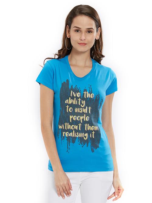 slogan print short sleeved tee - 15563973 -  Standard Image - 0
