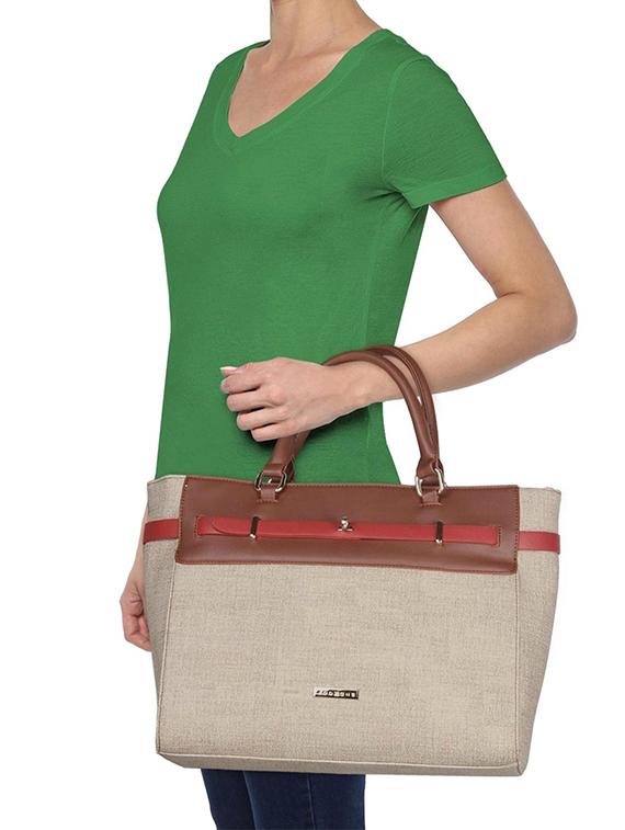 beige leatherette (pu) handbag - 15565130 - Standard Image - 3