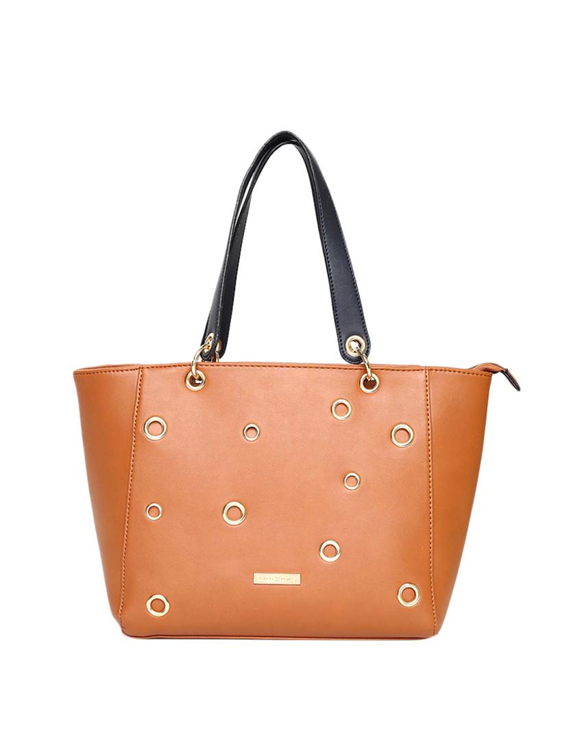 brown leatherette (pu) handbag - 15565139 -  Zoom Image - 0