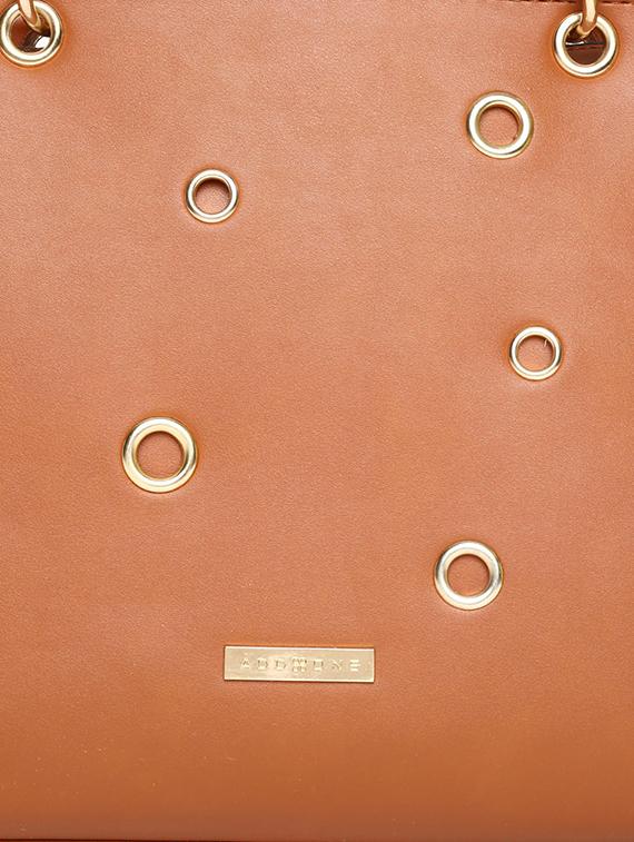 brown leatherette (pu) handbag - 15565139 - Standard Image - 3