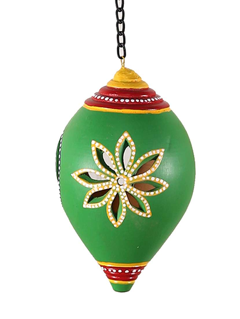 aapno rajasthan green teracotta hanging tealight holder - 15568147 -  Standard Image - 3
