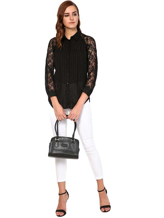 lace raglan sleeved top - 15568220 - Standard Image - 3