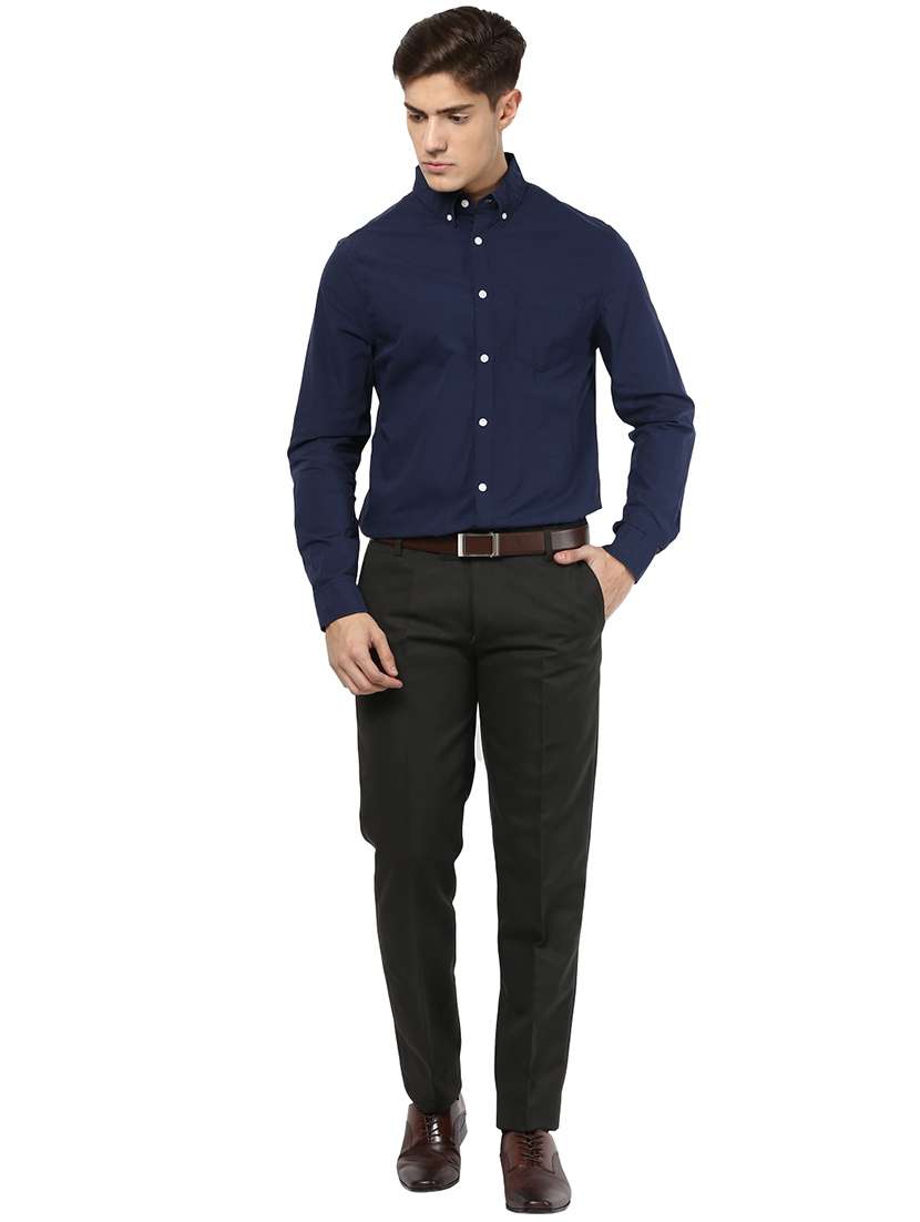 black polyester blend flat front formal trouser - 15569409 -  Standard Image - 3