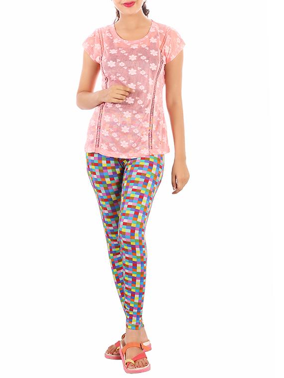 blue printed legging - 15569803 - Standard Image - 3