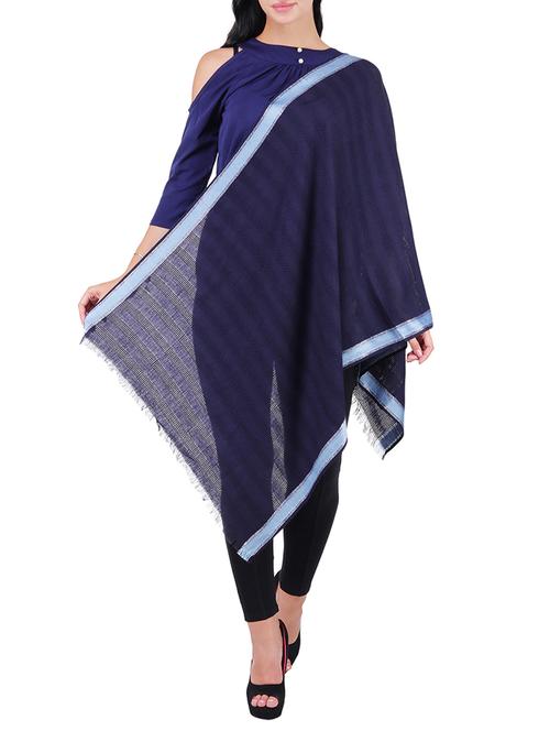 navy blue bordered scarf - 15569862 - Standard Image - 0