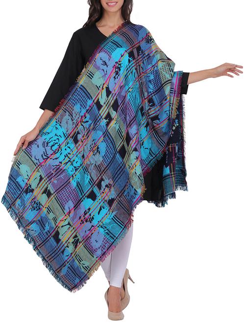 floral pattern woven shawl - 15569895 -  Standard Image - 0