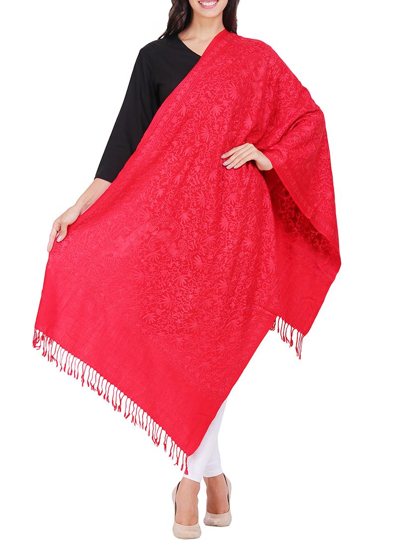 embroidered woolen shawl - 15569904 -  Zoom Image - 0