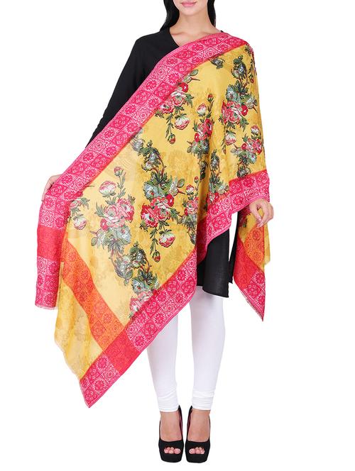 yellow floral shawl - 15569910 - Standard Image - 0