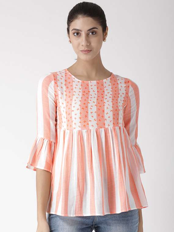 gathered detail printed top - 15574064 - Zoom Image - 0
