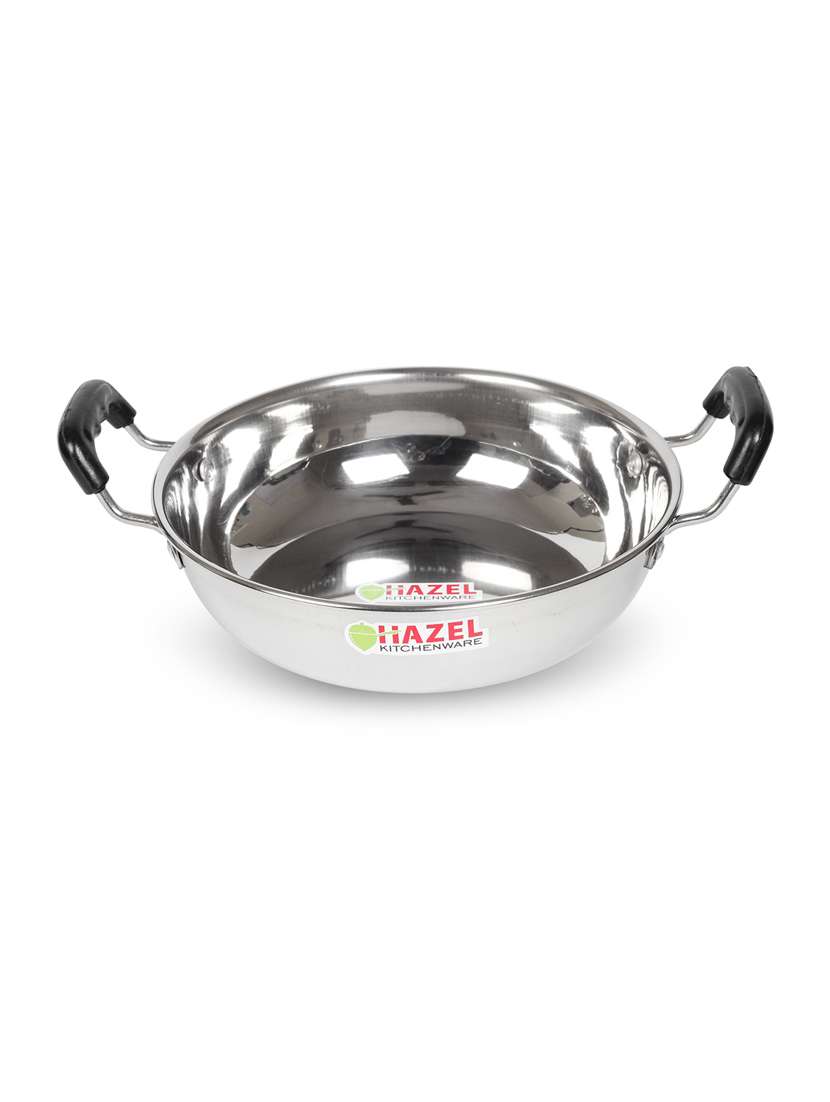 steel kadai without induction,stainless steel,silver,1.5 litres
