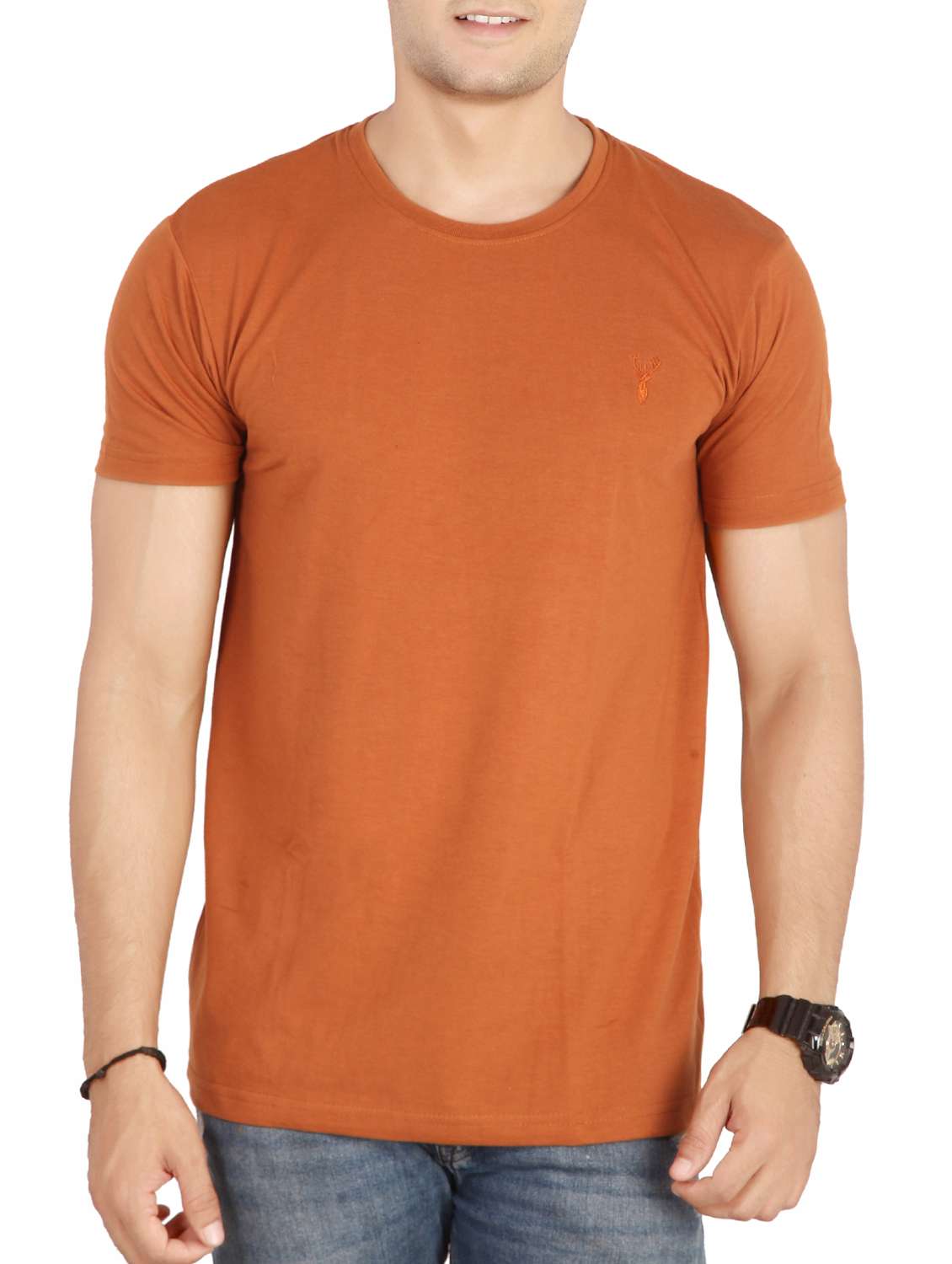 brown cotton t-shirt