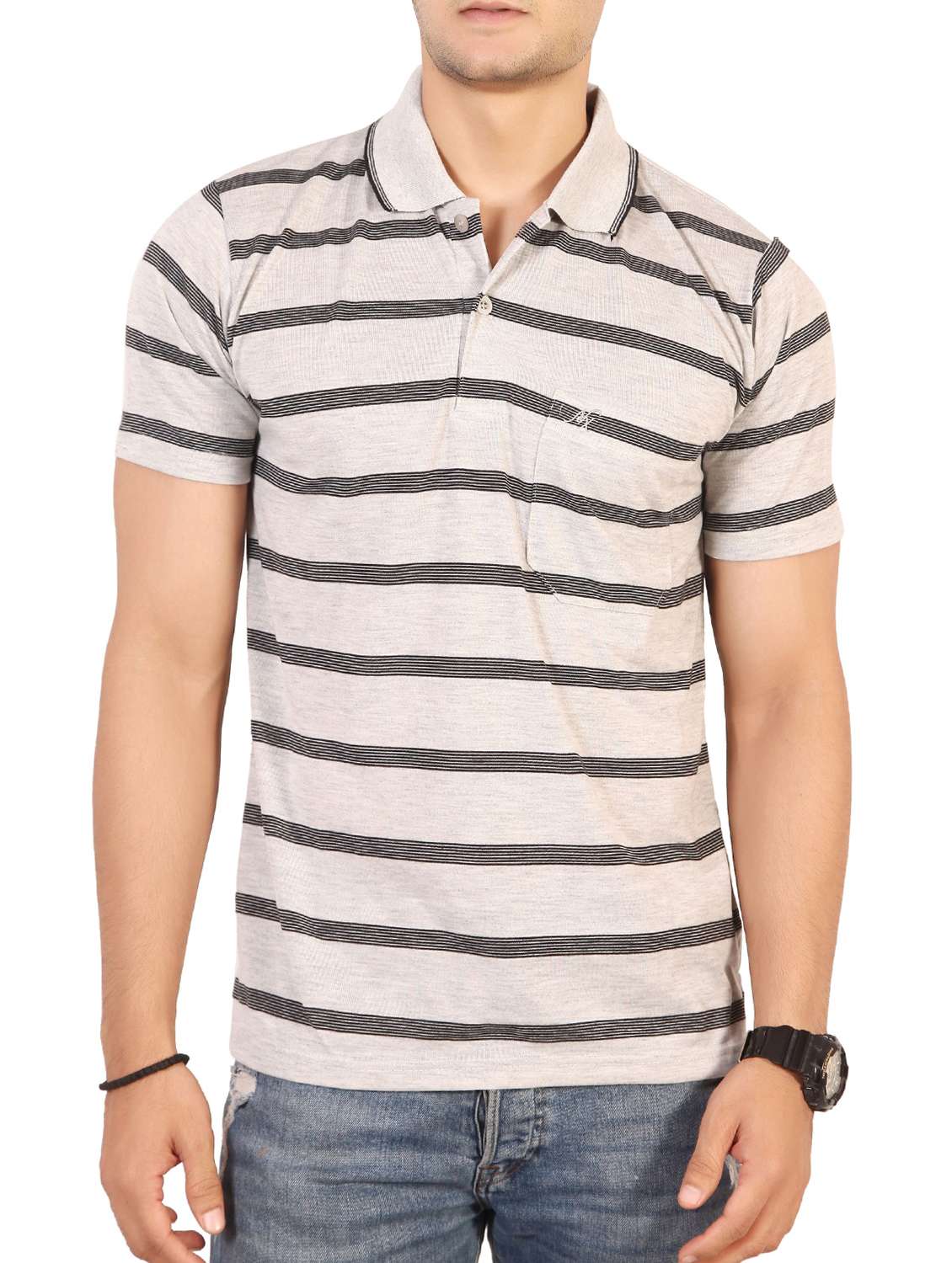 men striped short sleeve t-shirt