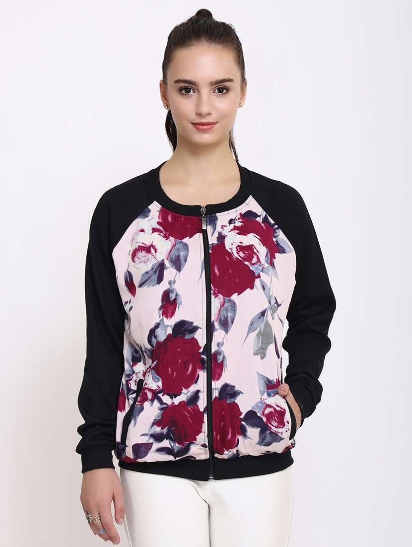 raglan sleeved floral jacket