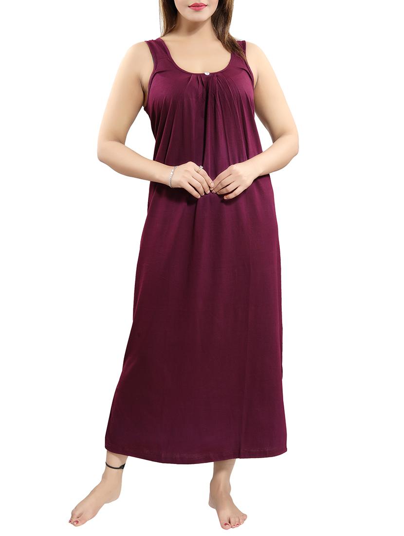 pleat detail side slit nighty - 15577517 -  Zoom Image - 0