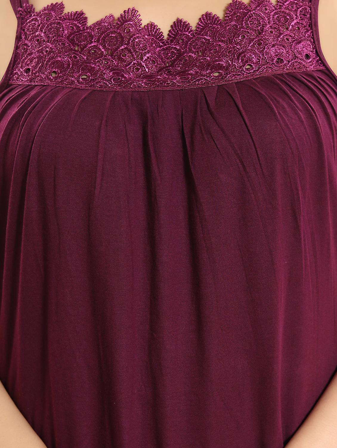 lace detail neck nighty - 15577542 - Standard Image - 3