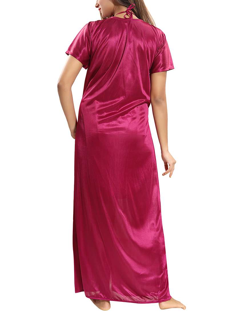 lace detail sleeprobe and nighty set - 15577638 -  Standard Image - 3