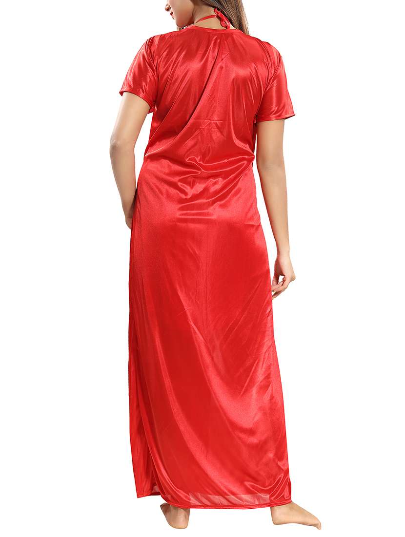 lace detail sleeprobe and nighty set - 15577640 -  Standard Image - 3