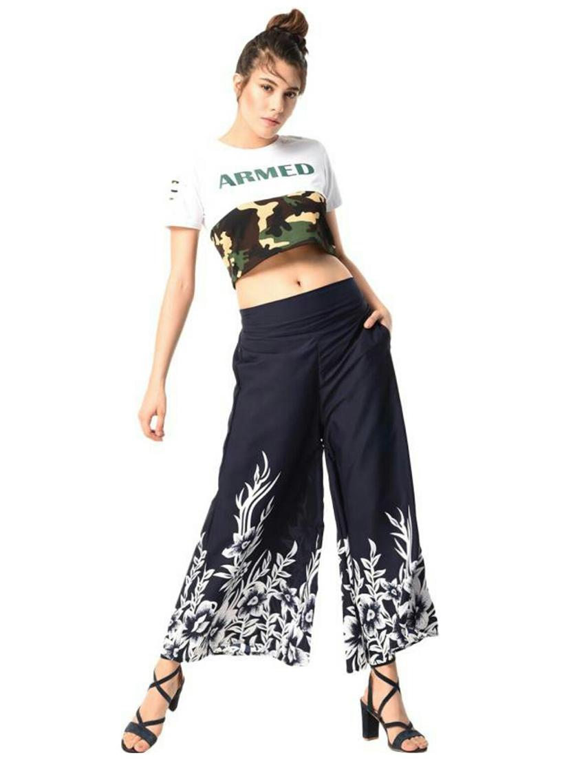 high waist flared palazzo - 15579334 - Standard Image - 3