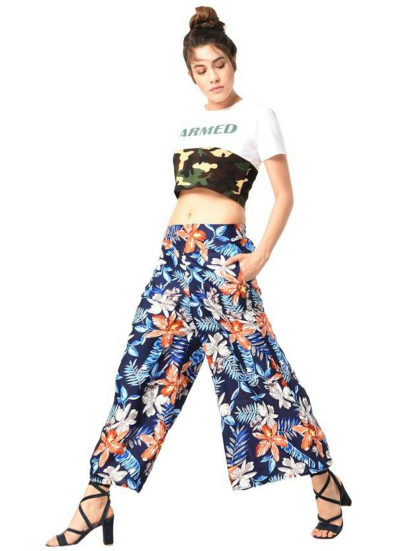 floral flared palazzo - 15579338 - Standard Image - 3