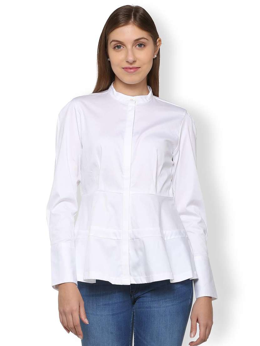concealed placket tiered shirt