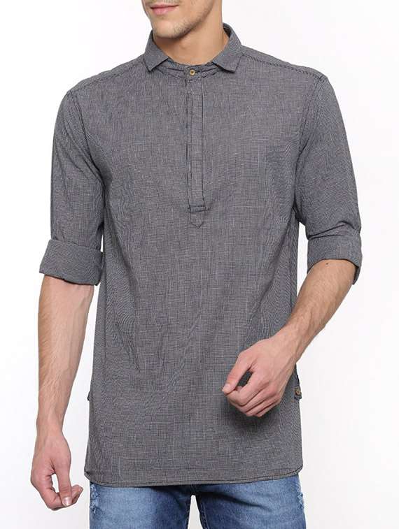 black cotton short kurta