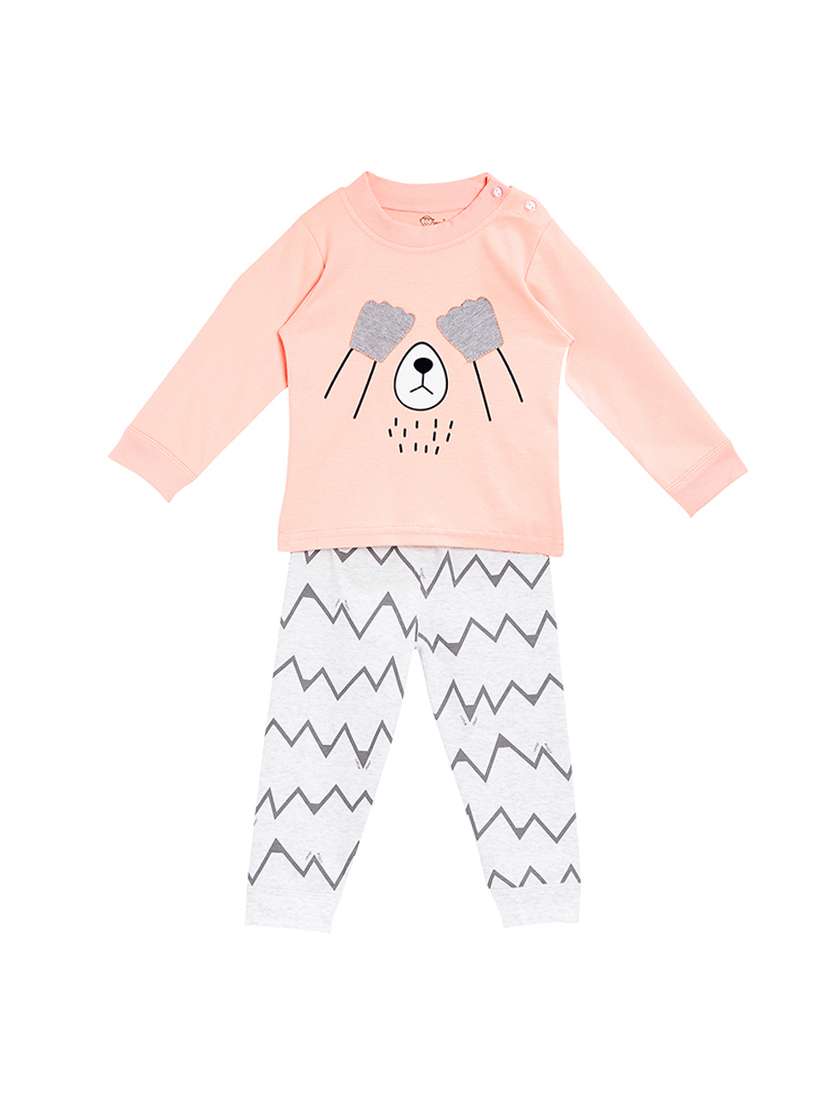 orange cotton pyjama set - 15581458 -  Zoom Image - 0