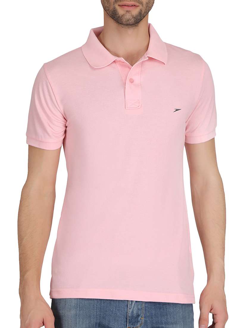 pink cotton polo t-shirt