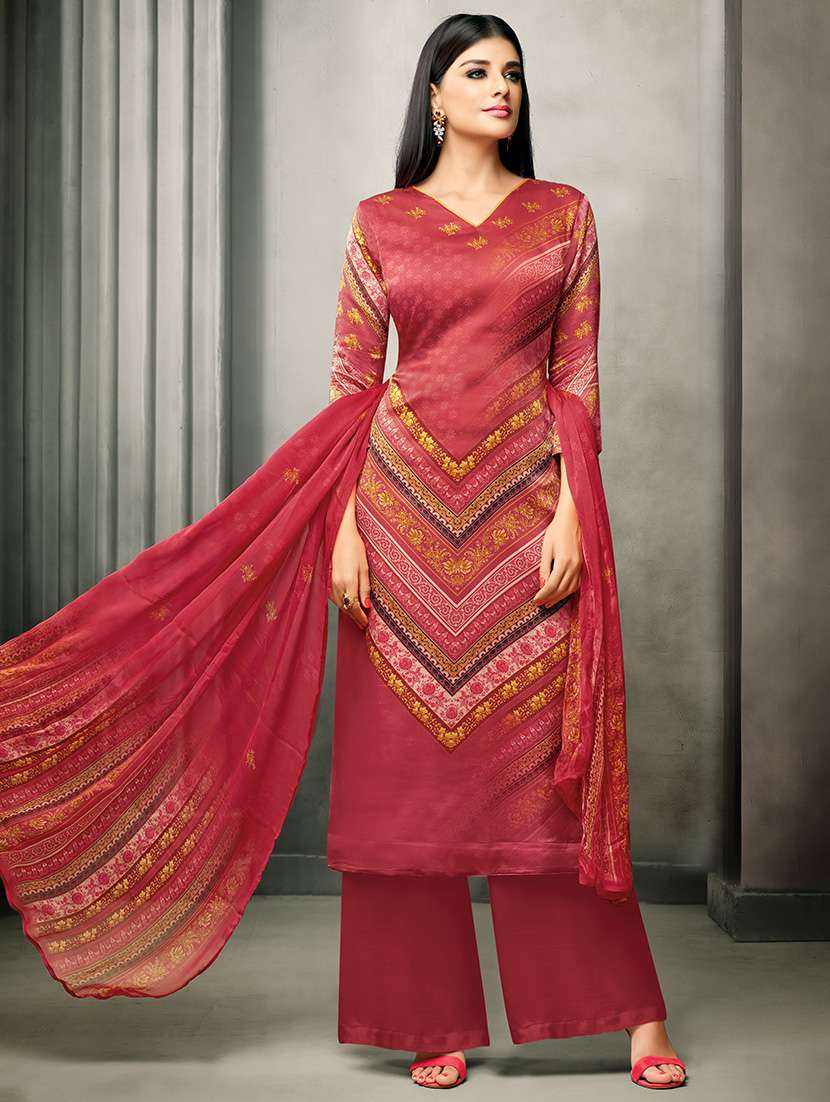 printed unstitched palazzo suit