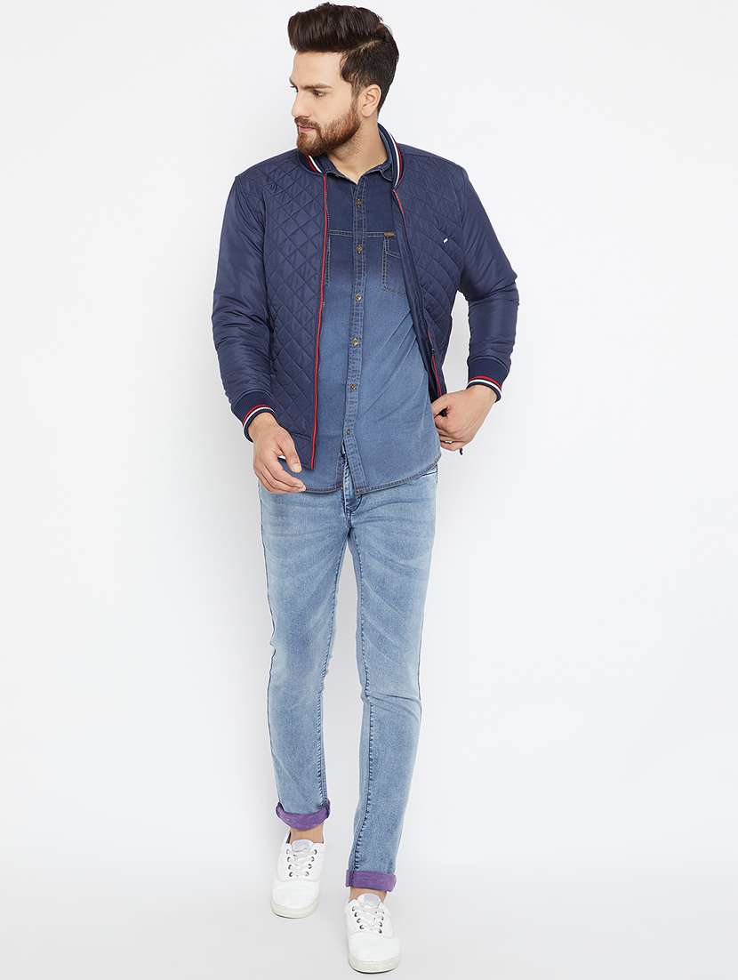 navy blue polyester puffer jacket - 15583066 -  Standard Image - 3