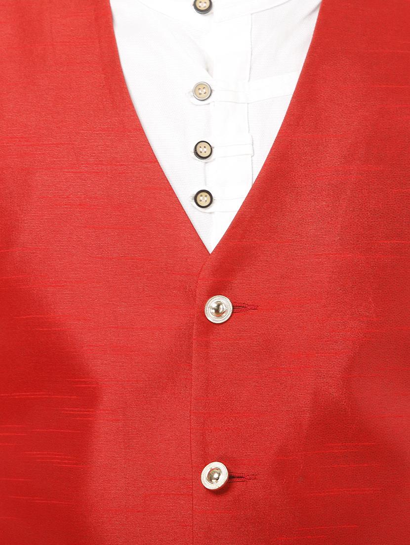 red dupion silk waist coat - 15583985 - Standard Image - 3