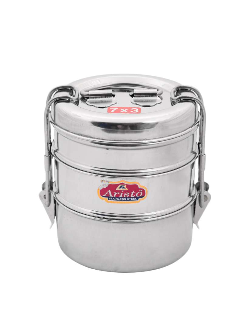 tiffin 7x3, 400 ml  stainless steel  container,silver